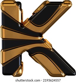 Black and Gold symbol. letter k