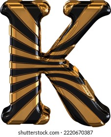 Black and gold symbol with straps. letter k