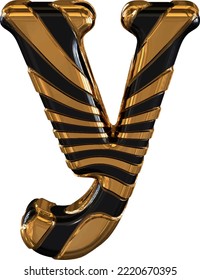 Black and gold symbol with straps. letter y