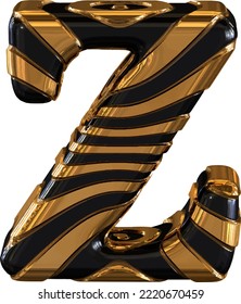 Black and gold symbol with straps. letter z