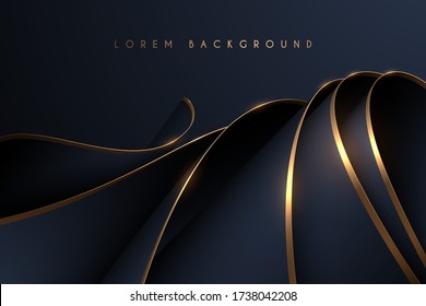 Black and gold textile layers background