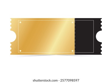 black gold ticket template. ticket vector