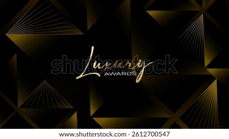 Black and Gold Triangle Luxury Background. Modern Minimal Premium Design Template. Amazing Welcome Invite. Grand Celebration Banner for Birthday and Anniversary. Elegant Decorative Layout Template. 