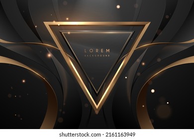 Black And Gold Triangle Shape With Ribbons