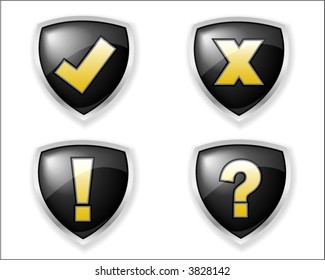 Black and gold vector Icons
