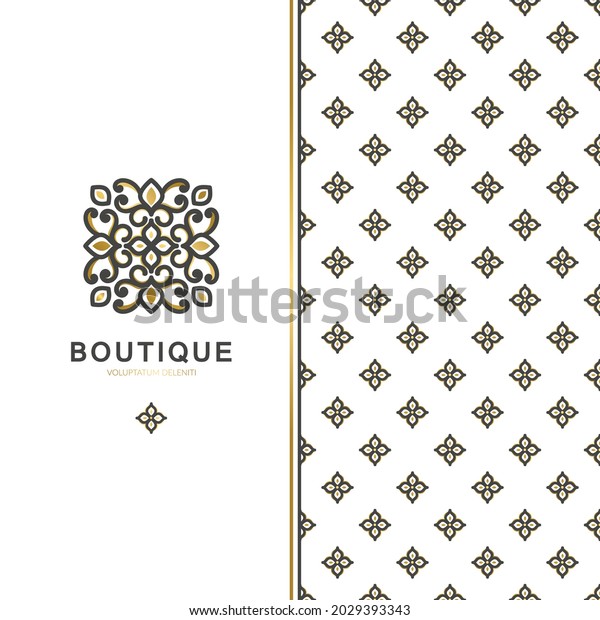 Black and\
gold vector logo. Elegant, classic elements. Can be used for\
jewelry, beauty and fashion industry. Great for emblem, invitation,\
flyer, menu, background, or any desired\
idea.