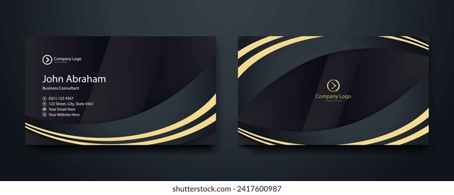 Schwarz-Gold-Vektorminimalismus und elegantes Corporate-Card-Geschäft