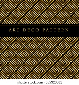 black and gold vector seamless pattern in ar deco style