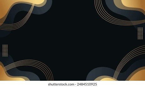 Black and gold wave abstract background