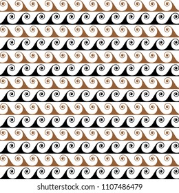 Black and gold waves lines seamless vector greek pattern. Design elements for wallpaper, wrapping paper, background, surface texture and fill, card, templates. Ancient style.