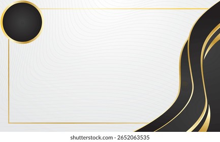 Black and gold wavy background for certificate