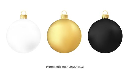 Black gold and white Christmas tree toy or ball