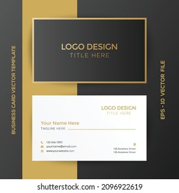 black, gold and white luxurious vip and cip business card and visiting card design template