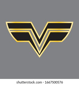 black  gold wing design logo