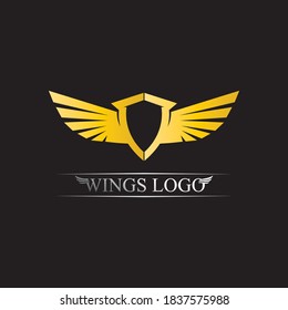 Black gold wing logo symbol for a professional designer