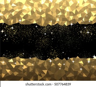 Fondo abstracto negro y dorado. Ilustración vectorial.