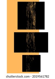 Black and golden. Abstract grunge background for social media stories design. Vertical vector illustration Isolated on white background