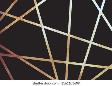 Black and golden abstract pattern, stylish background, vector illustration.