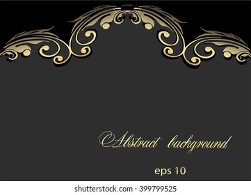 Black golden abstract vector  background  for  design .