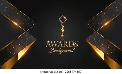 Black and Golden Award Background. Elegant Celebration Invitation, Premium Wedding Invitation Design. Holiday Greeting Card Collection. Diwali Festival Backdrop. Ramadan Poster Template. 