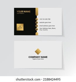 Black and Golden Business Card Template, Luxury Elegant Visiting Card Design