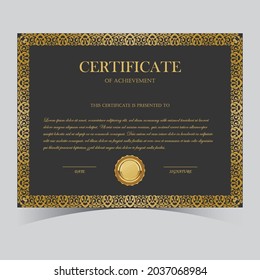 Black and golden certificate design