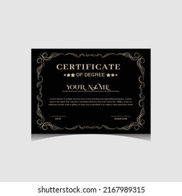 Black And Golden Certificate Template Design