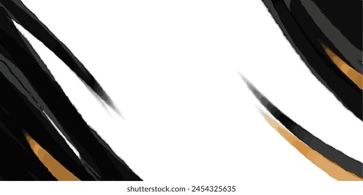 black and golden color background brush stroke effect