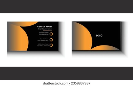 Black and golden combination modern creative simple clean business card template design.  