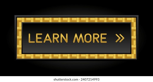 Black and golden CTA button: Learn more.