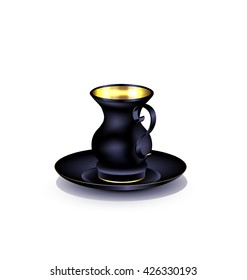black golden cup