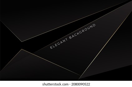 Fondo geométrico elegante de color negro y dorado en vector de estilo de capa