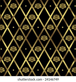 Black and golden geometric background (vector)
