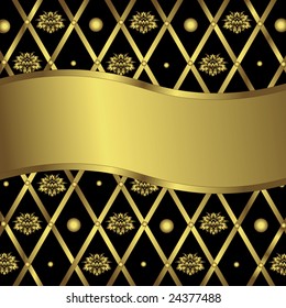 Black and golden geometric background (vector)