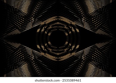 black golden halftone lines background, creative gold pattern, vector modern design texture