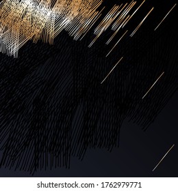 Una escotilla negra y dorada sobre un fondo gris. Fondo abstracto vectorial para banner, tarjeta, portada, afiche. 
