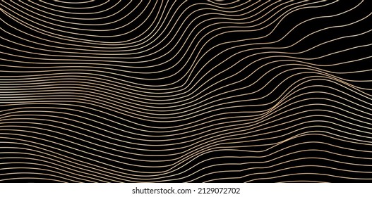 black and golden line abstract background with waving modeling design, applicable for website banner, poster sign corporate and social media, wedding invitation letterpress texture paper, fabric print