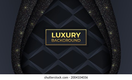 black and golden luxury background in horizontal editable vector image