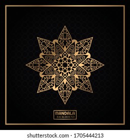 black golden mandala  arabic vector