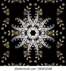 Black and golden pattern. Elegant vector classic pattern. Seamless abstract background with repeating elements.