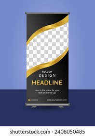 Black and golden roll up design.