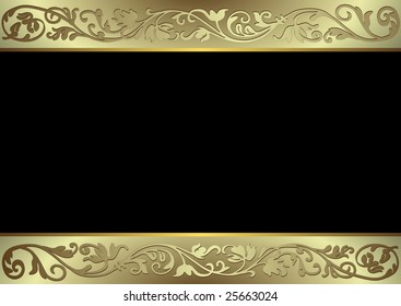 Black, golden and silvery background (vector)
