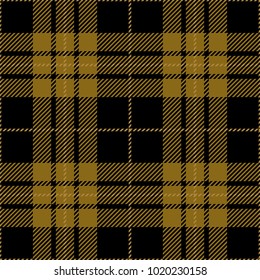 Black And Goldenrod Tartan Plaid Scottish Pattern