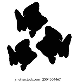 black goldfish silhouette vector design on white background