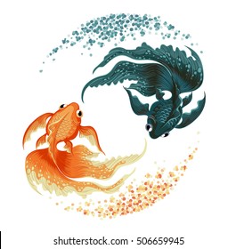 black goldfish vector illustration