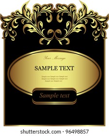 Black gold-framed label