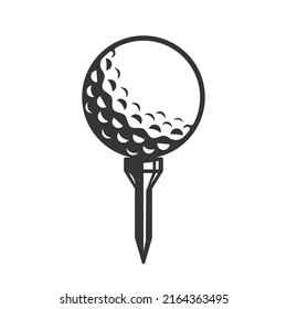 Silueta negra de bola de golf. bola de golf Logotipo de arte de línea o iconos. ilustración vectorial.
