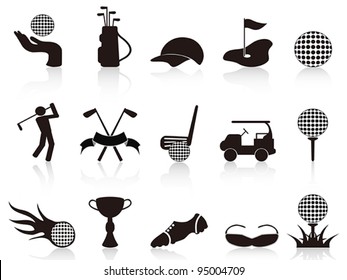 Black Golf Icons Set