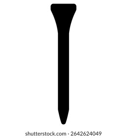 Black golf tee silhouette icon. Clipart image isolated on background.