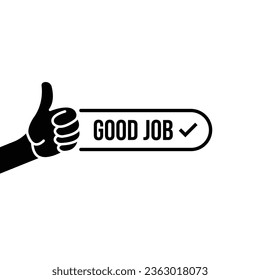 black good job icon like thumbs up. flat simple trend modern support logotype graphic art design isolated on white background. concept of encouraging message symbol and recognition or compliment sign